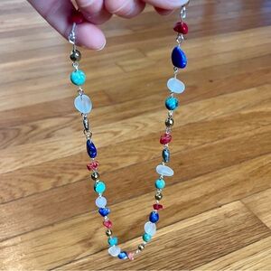 NWOT Artisan Handcrafted Lapis Turquoise Beaded Necklace 10”